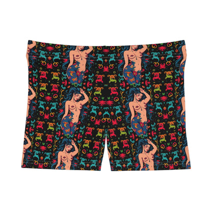 Women's Shorts, (AOP), Aquarius, Zodiac v1, Sexy Pattern