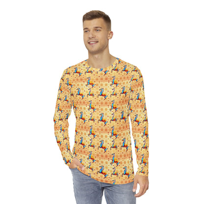 Men's Long Sleeve Shirt, (AOP), Virgo, Zodiac v2, Pattern