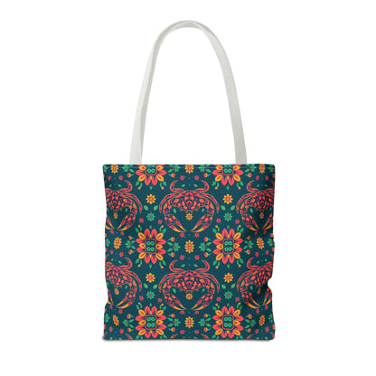 Tote Bag (AOP), Cancer, Zodiac v2, Flower Pattern