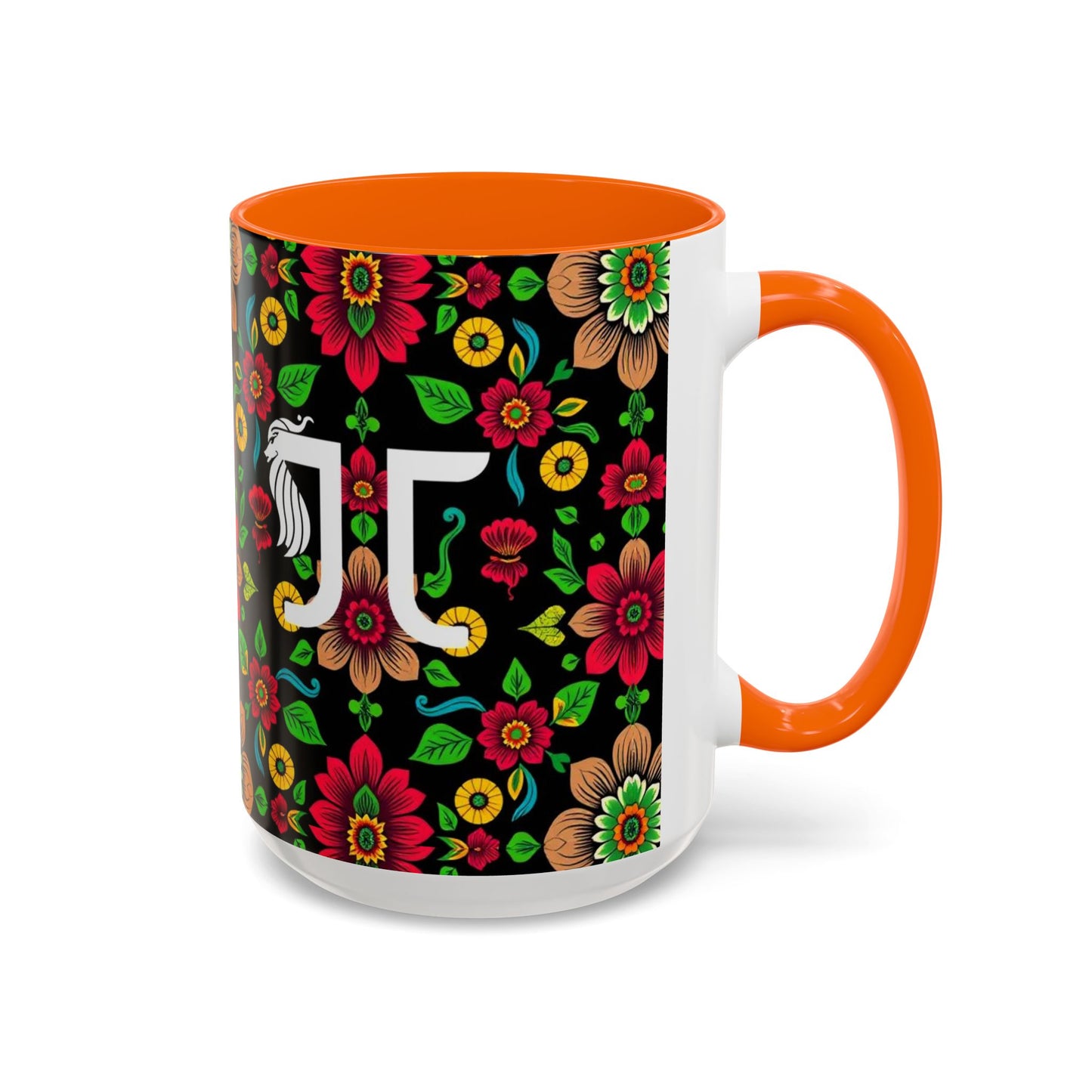 Accent Coffee Mug, Gemini, Zodiac v4, Flower Pattern, (11, 15oz)