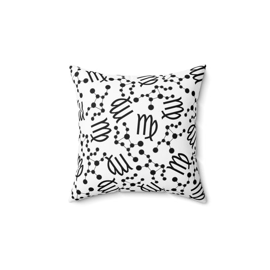 Zodiac Spun Polyester Square Pillow Virgo Zodiac Sign White Pillow