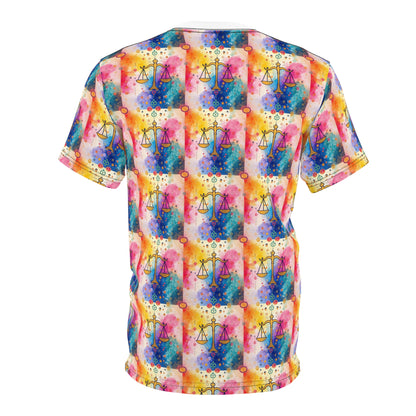 Unisex Cut & Sew T-Shirt, AOP, Libra, Zodiac v1, Pattern