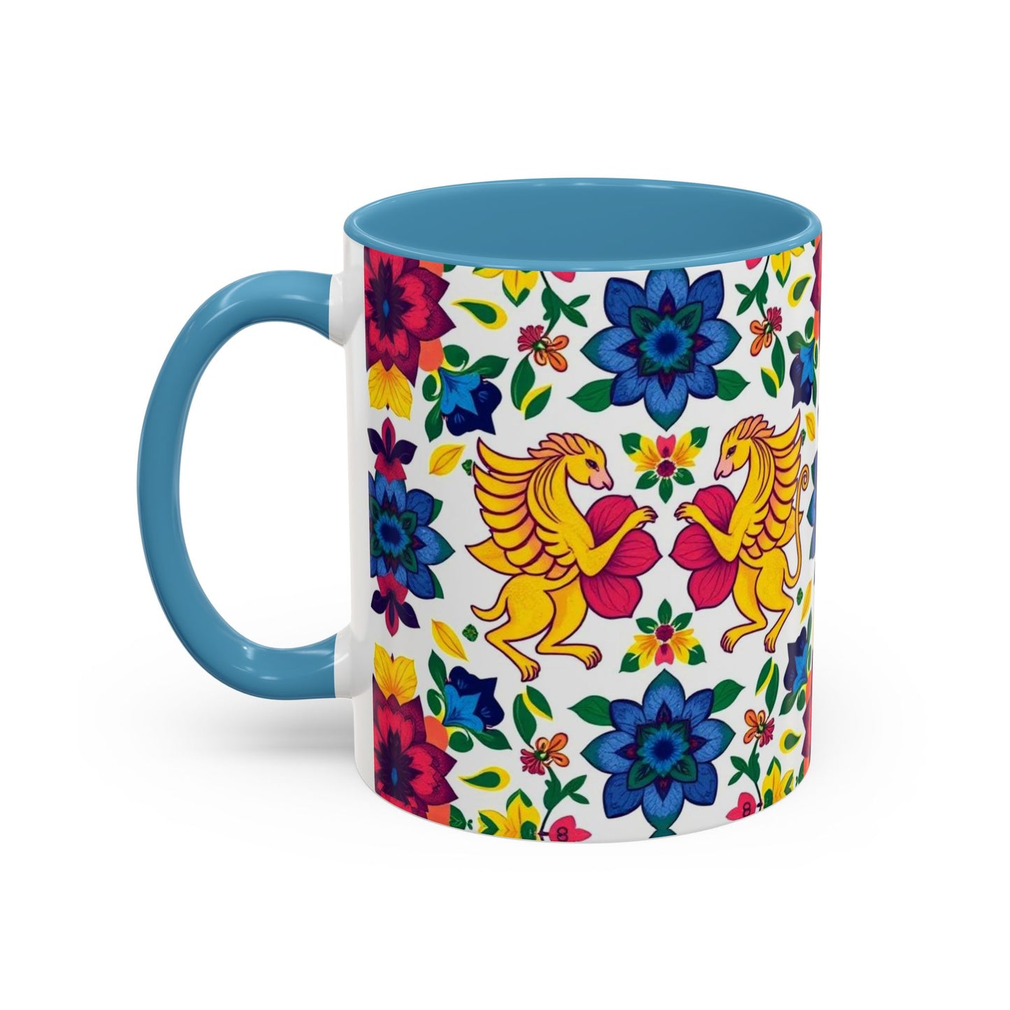 Accent Coffee Mug, Gemini, Zodiac, Flower Pattern, (11, 15oz)