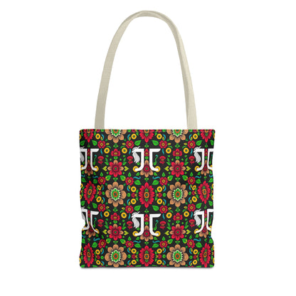 Tote Bag, (AOP), Gemini, Zodiac, Flower Pattern