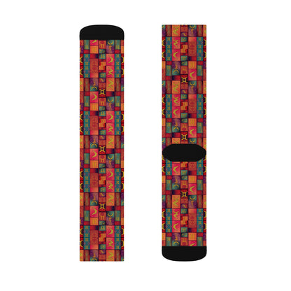 Sublimation Socks, Gemini, Zodiac, Shapes Pattern