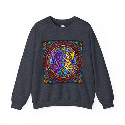 Unisex Heavy Blend™ Crewneck Sweatshirt, Glass, Gemini Zodiac Design