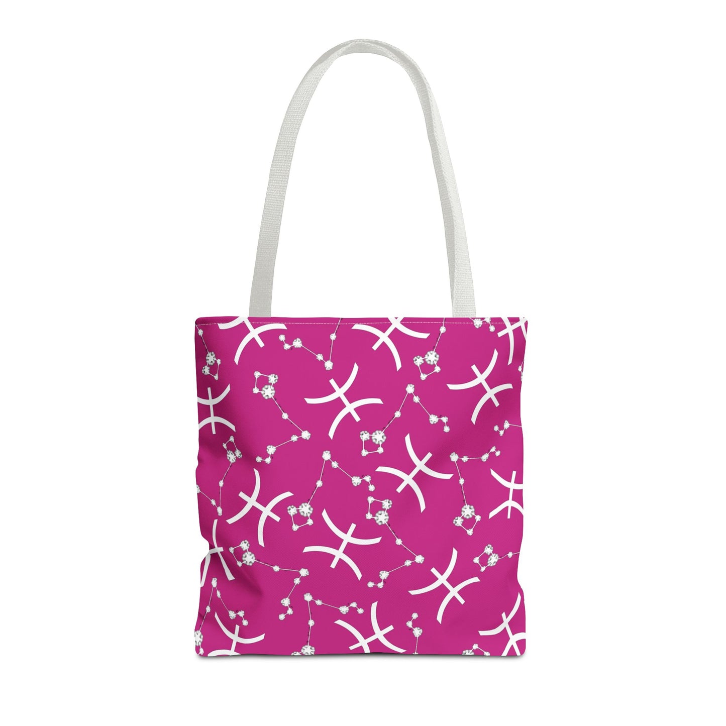 Tote Bag, Pisces Zodiac Sign, AOP, (Pink, White)