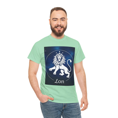Unisex Heavy Cotton T-Shirt, Space Lion, Leo Zodiac Design