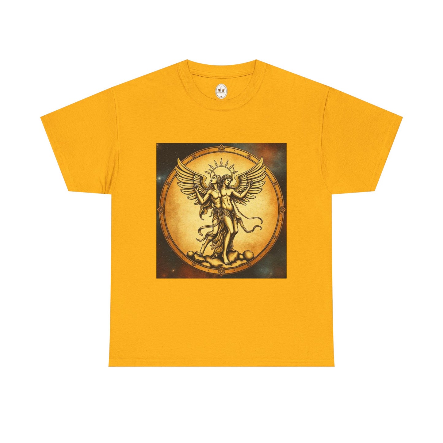 Unisex Heavy Cotton T-Shirt, Angel Twin, Gemini Zodiac Design