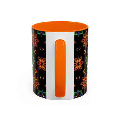 Accent Coffee Mug, Libra, Zodiac v4, Flower Pattern, (11, 15oz)