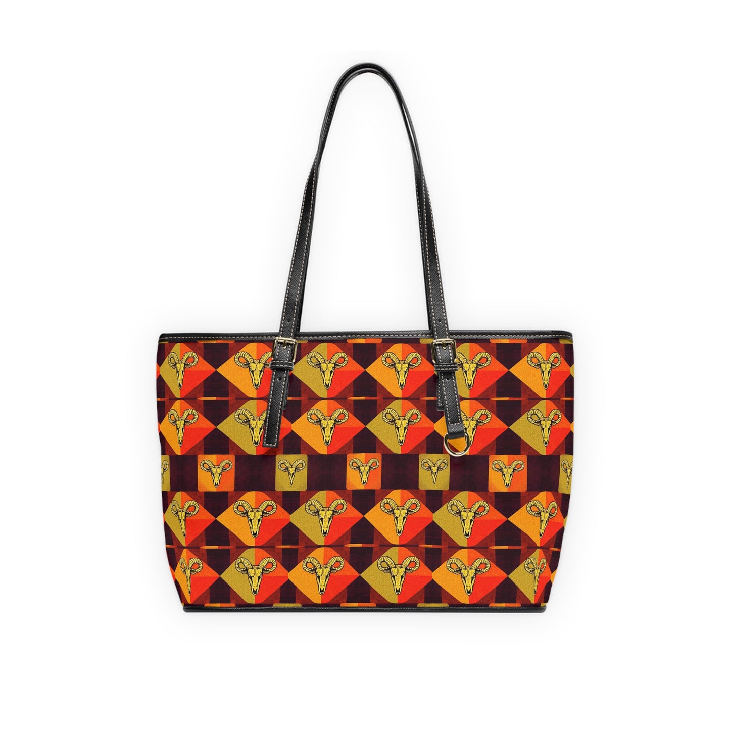 Leather Shoulder Bag, Taurus, Zodiac, Shapes Pattern