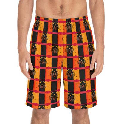 Men's Board Shorts, (AOP), Scorpio, Zodiac, Shape Pattern