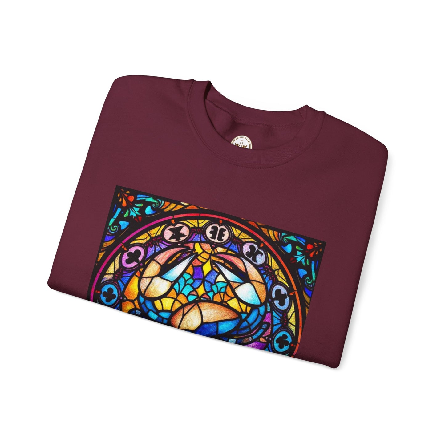 Unisex Heavy Blend™ Crewneck Sweatshirt, Glass, Cancer Zodiac Design