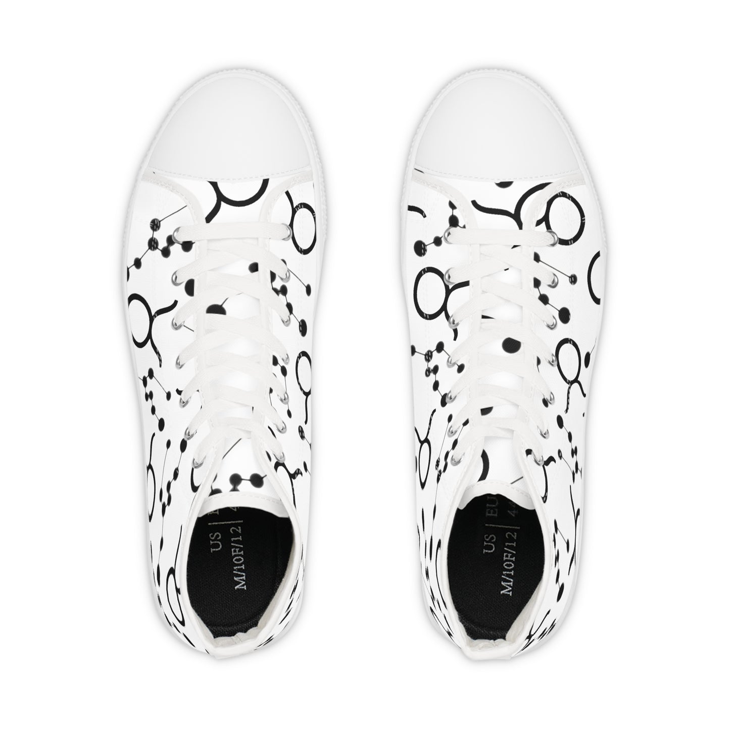 Men's High Top Sneakers, Breathable polyester canvas, Taurus Zodiac Design