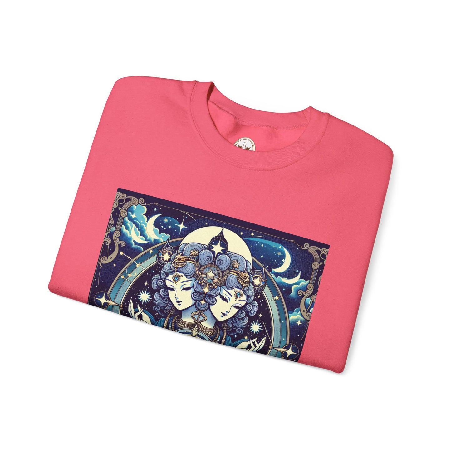 Unisex Heavy Blend™ Crewneck Sweatshirt,Twin Body, Gemini Zodiac Design