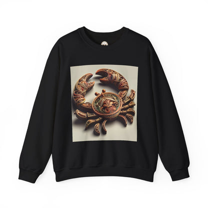 Unisex Heavy Blend™ Crewneck Sweatshirt, Crab Artifact, Cancer Zodiac Design