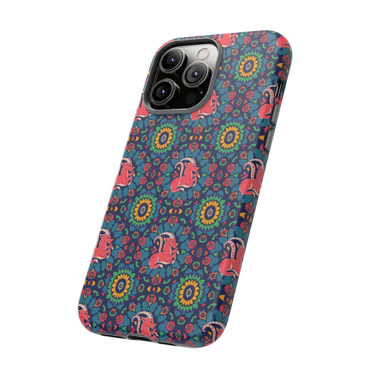 Tough Cases, Capricorn, Zodiac v1, Flower Pattern
