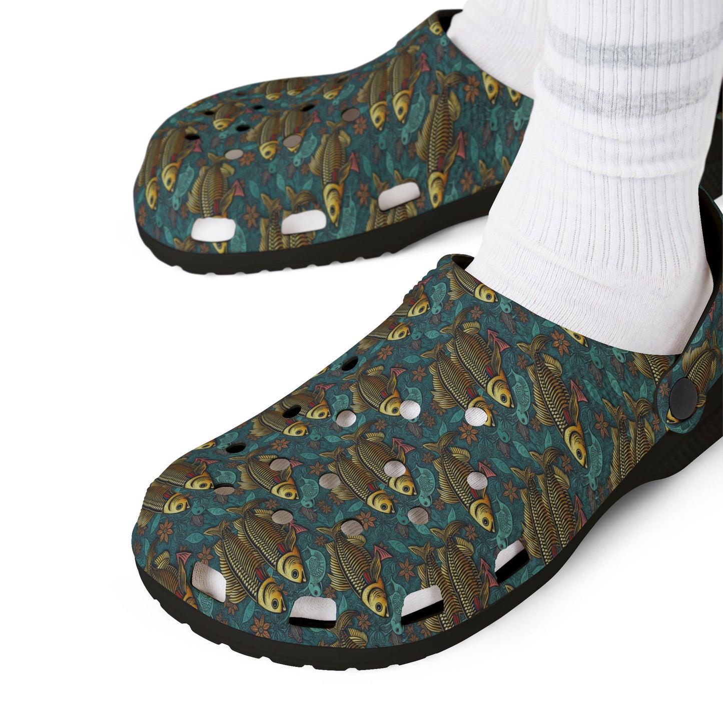 EVA Foam Rubber Shoes, (AOP), Pisces, Zodiac v1, Pattern