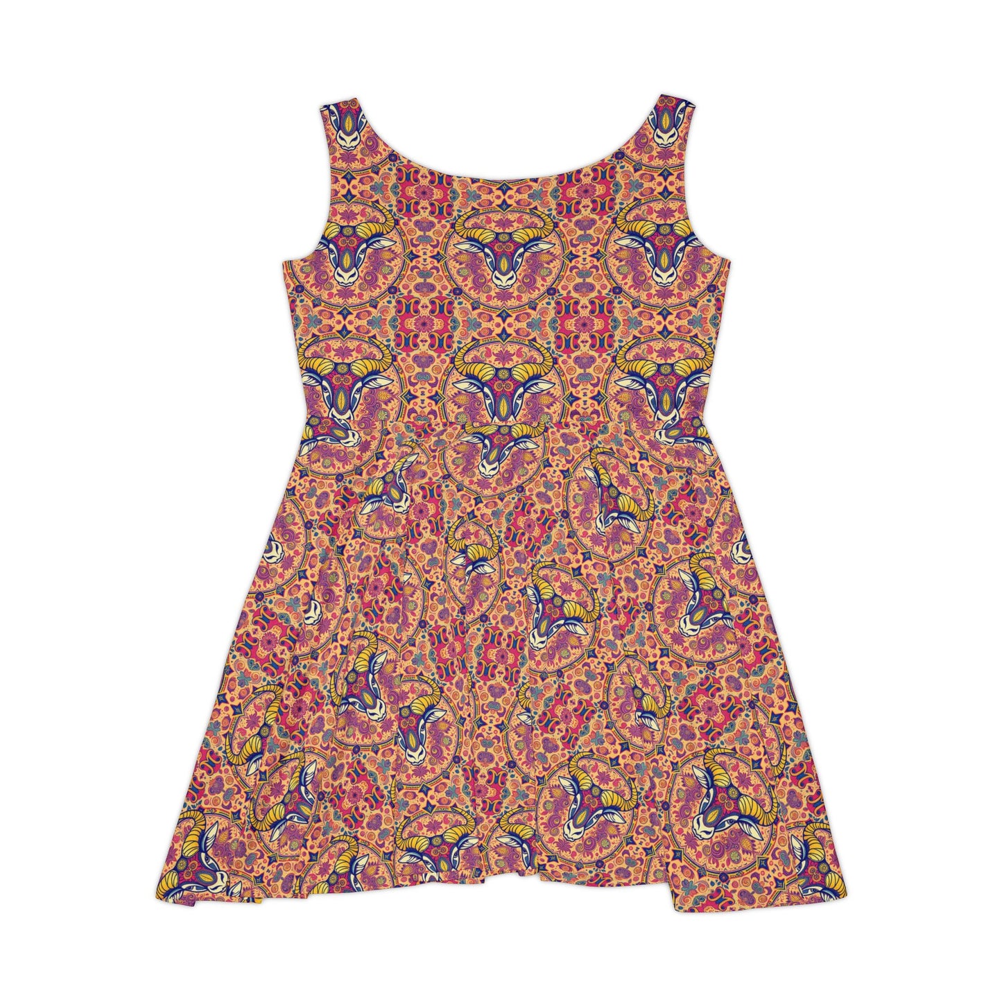 Women's Skater Dress, AOP, Zodiac, Taurus, Pattern