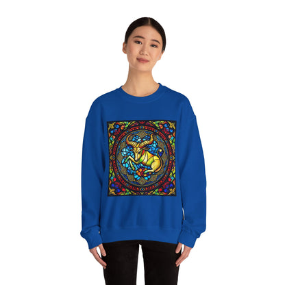 Unisex Heavy Blend™ Crewneck Sweatshirt, Glass, Taurus Zodiac Design