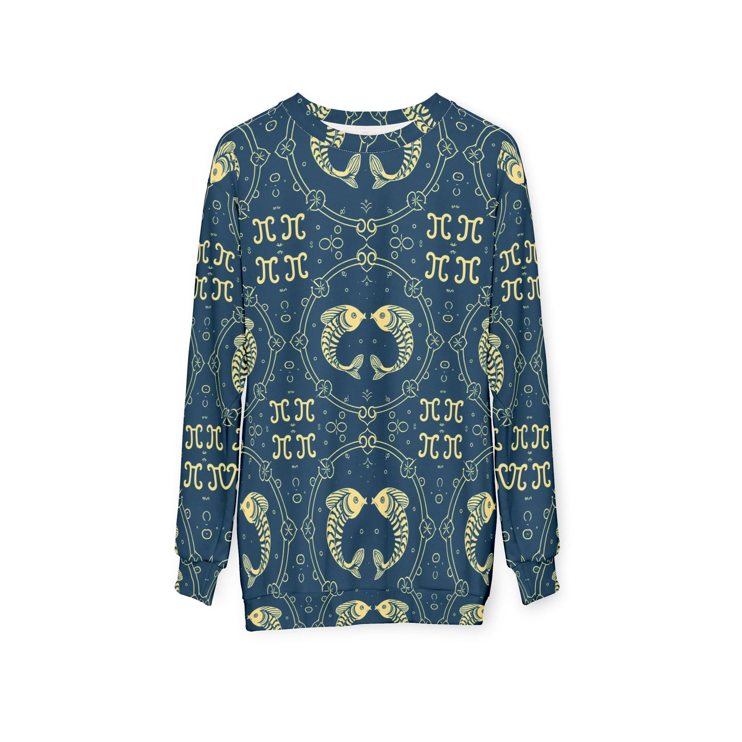 Unisex Sweatshirt, Zodiac Design, Pattern, Pisces, AOP