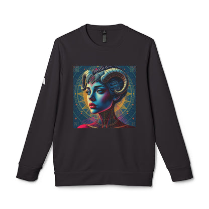 Adidas, Unisex Fleece Crewneck Sweatshirt, Aries, Pop Art, Zodiac