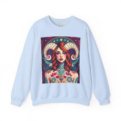Unisex Heavy Blend™ Crewneck Sweatshirt, Aries, Zodiac v1, Sexy Pattern