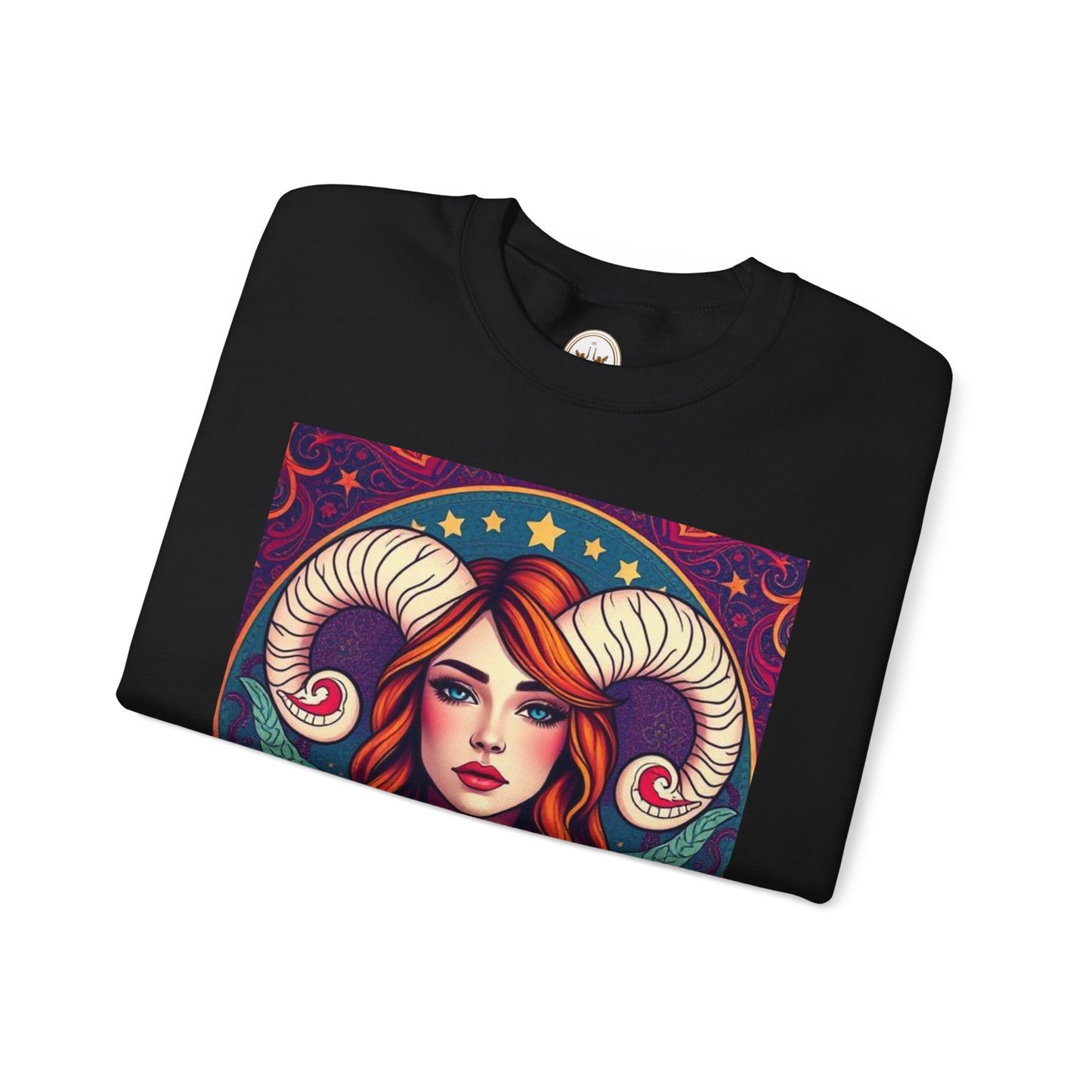 Unisex Heavy Blend™ Crewneck Sweatshirt, Aries, Zodiac v1, Sexy Pattern