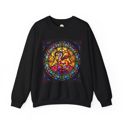 Unisex Heavy Blend™ Crewneck Sweatshirt, Glass 1, Aries Zodiac Design