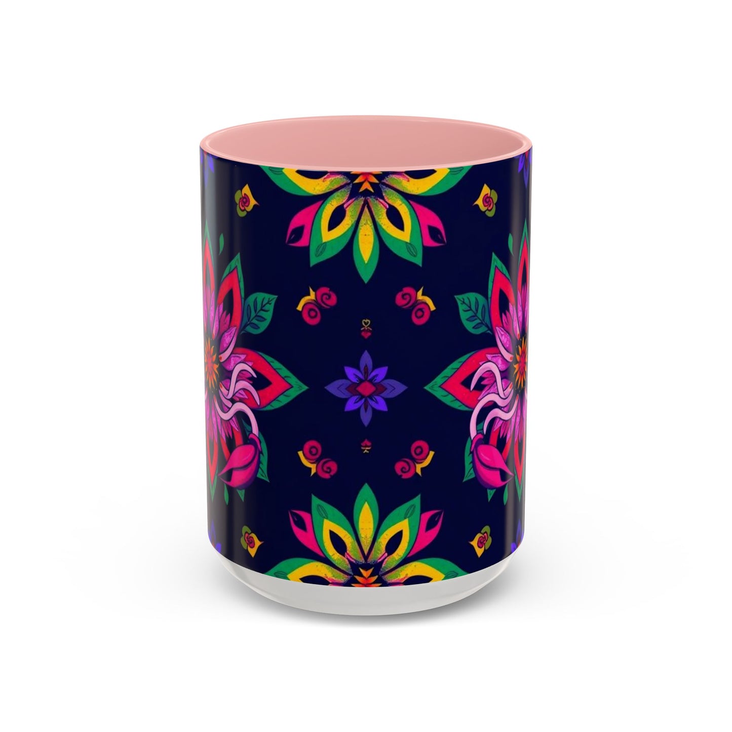 Accent Coffee Mug, Scorpio, Zodiac v4. Flower Pattern, (11, 15oz)