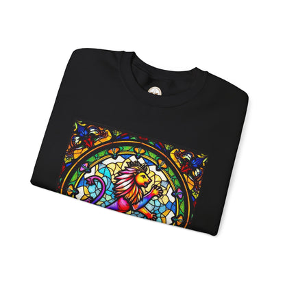 Unisex Heavy Blend™ Crewneck Sweatshirt, Glass, Leo Zodiac Design
