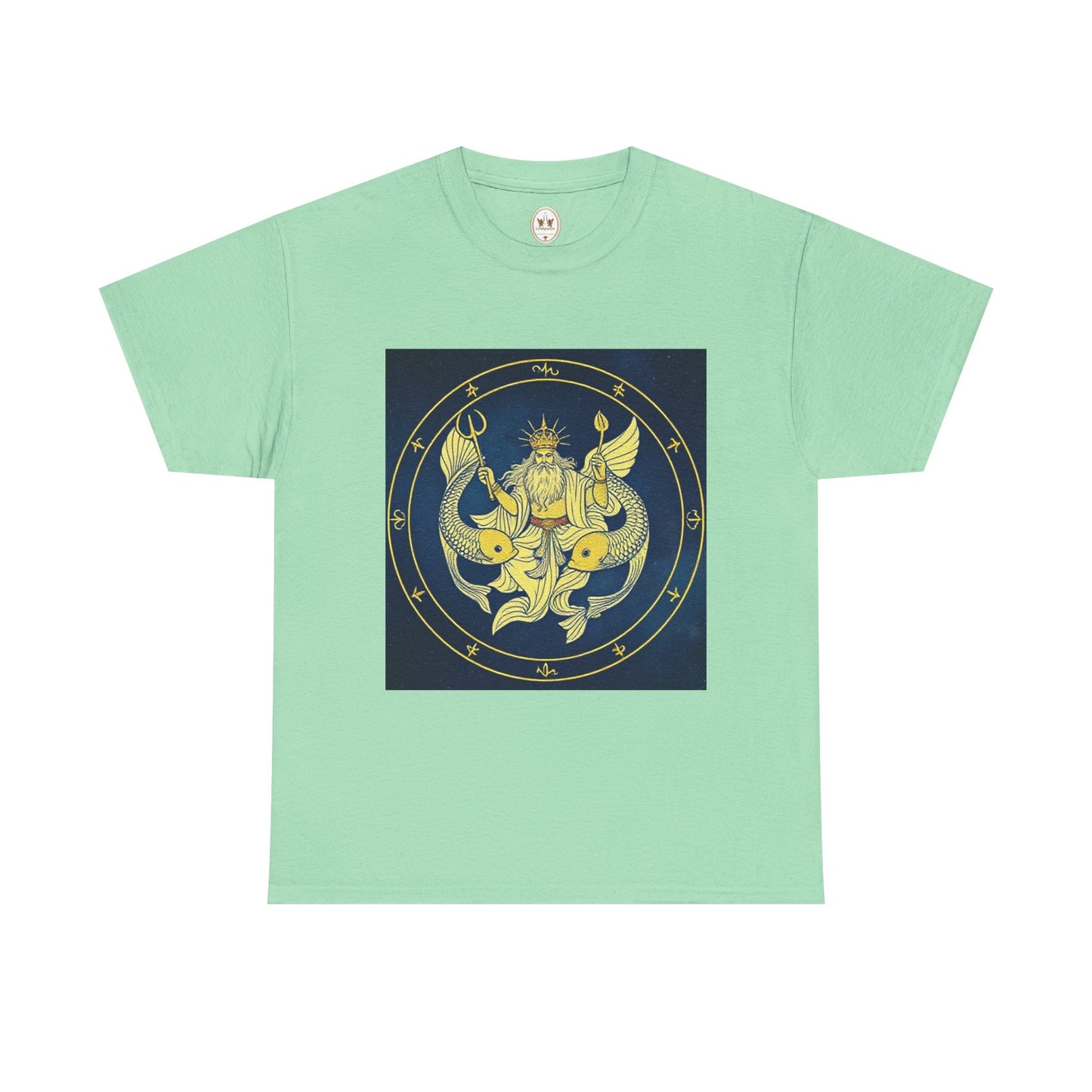 Unisex Heavy Cotton T-Shirt, King of Pisces, Zodiac Design