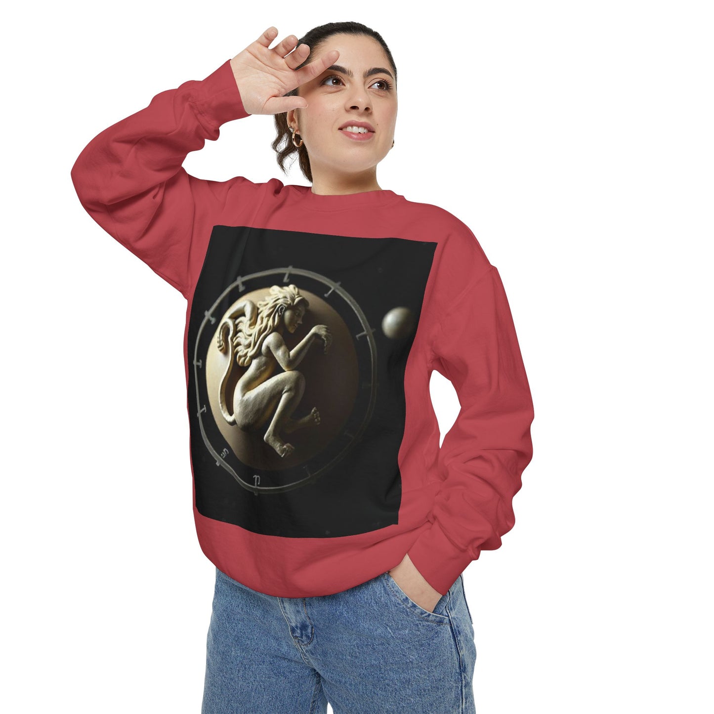 Garment-Dyed Sweatshirt, Unisex, Space Symbol Design, Virgo
