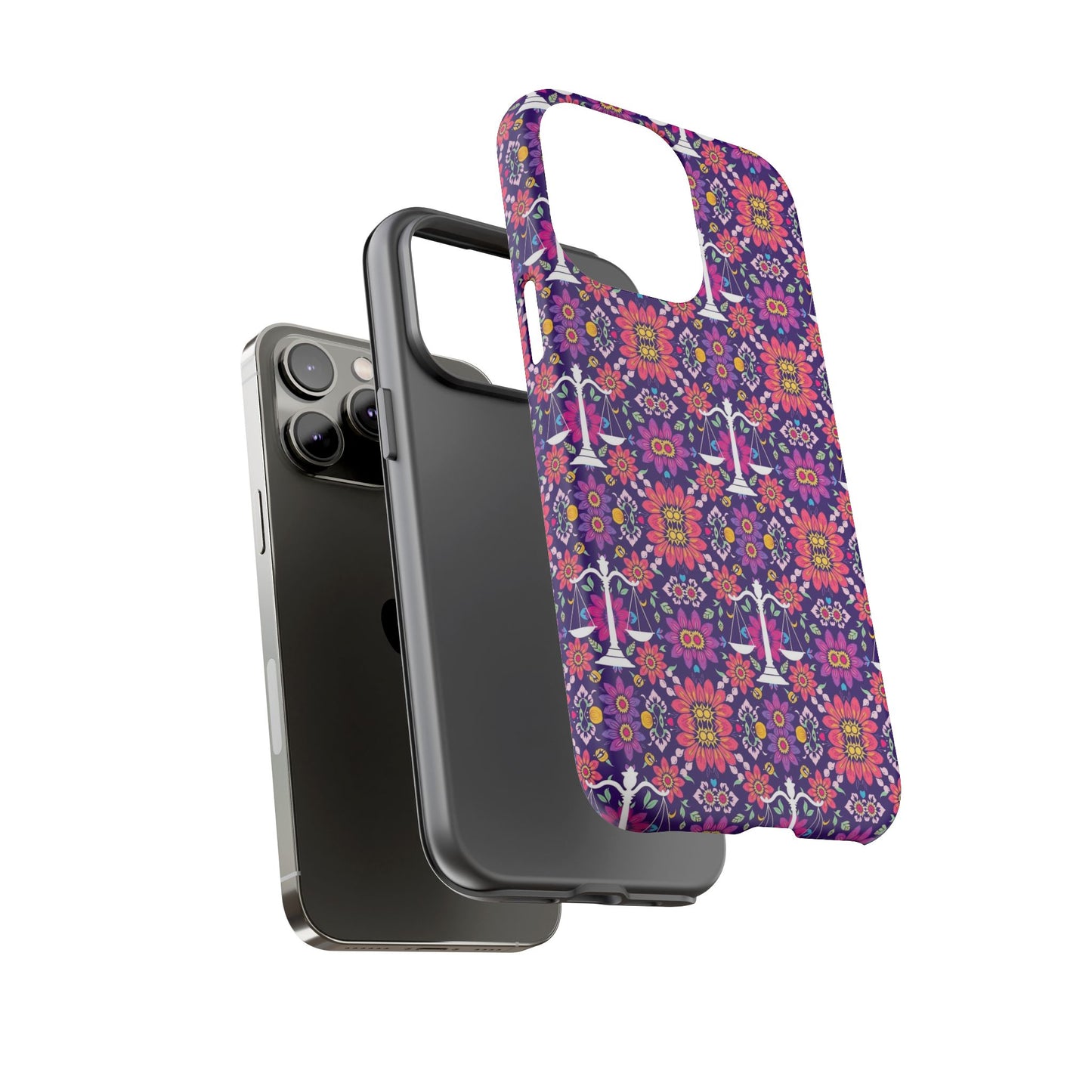 Tough Cases, Libra, Zodiac v4, Flower Pattern
