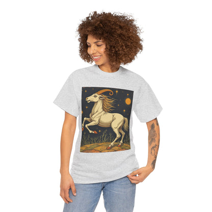 Unisex Heavy Cotton T-Shirt, Aries Animal, Zodiac Design