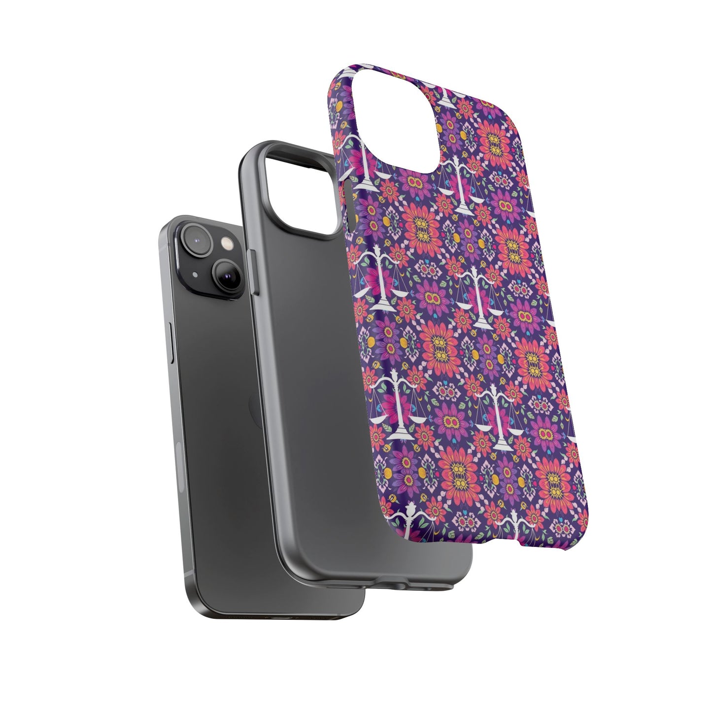 Tough Cases, Libra, Zodiac v4, Flower Pattern