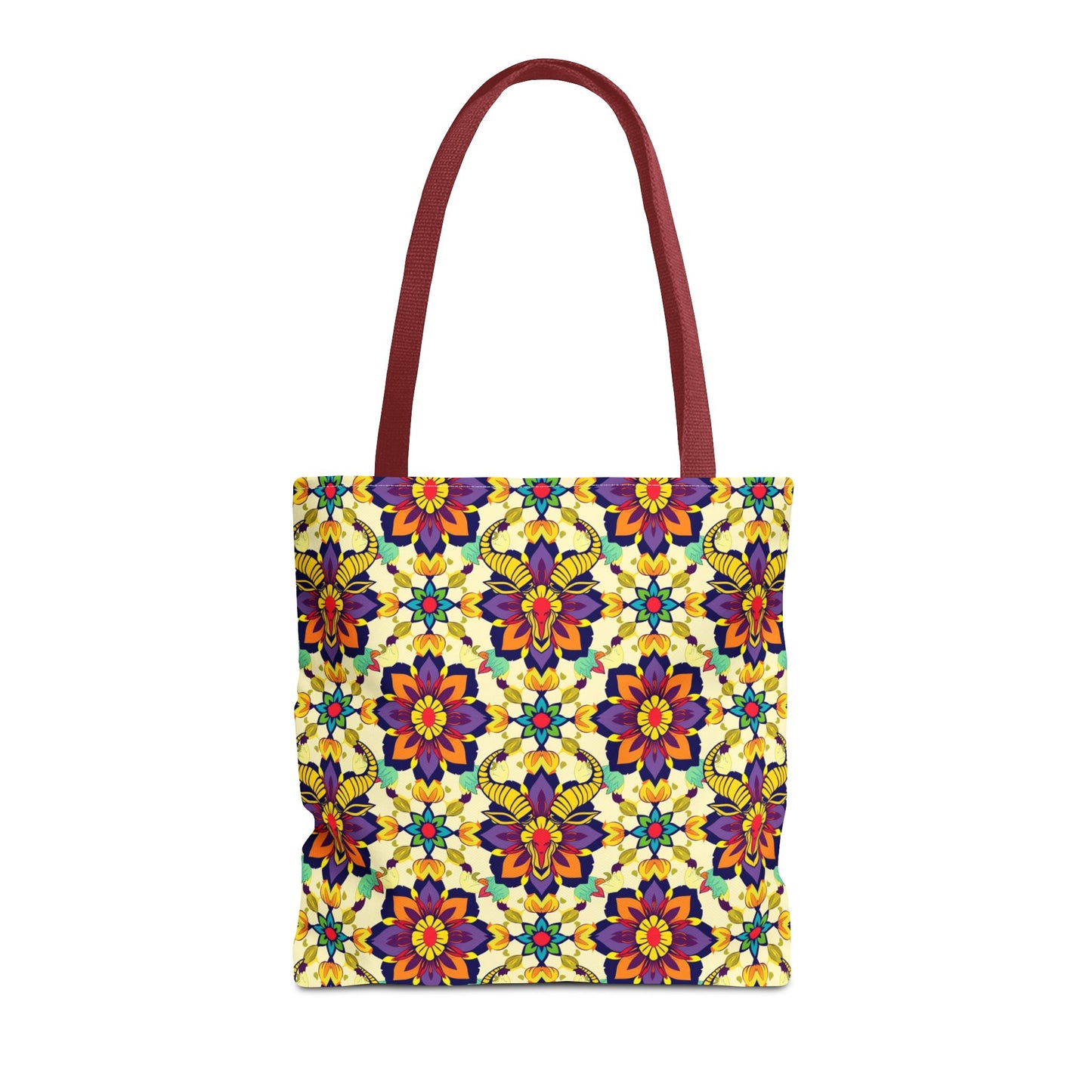 Tote Bag, (AOP), Taurus, Zodiac v5, Flower Pattern