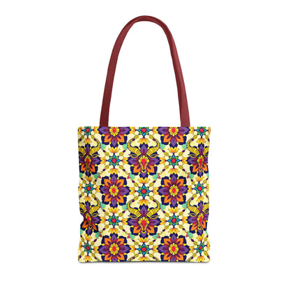 Tote Bag, (AOP), Taurus, Zodiac v5, Flower Pattern