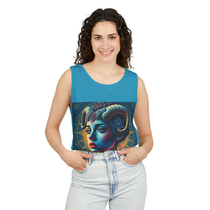 Unisex Garment-Dyed, Tank Top, Aries Design, Pop Art v1, 100% Ringspun US cotton