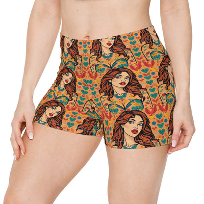 Women's Shorts, (AOP), Virgo, Zodiac v3, Sexy Pattern