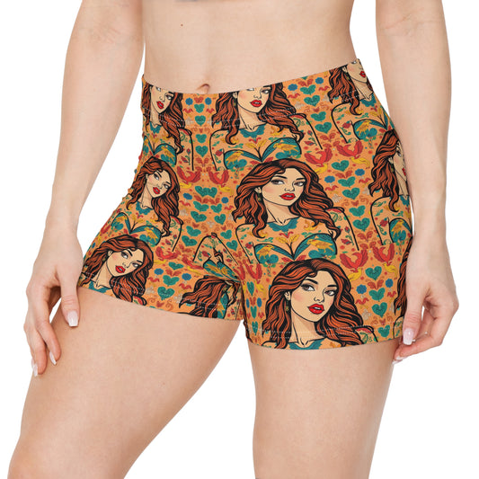 Women's Shorts, (AOP), Virgo, Zodiac v3, Sexy Pattern