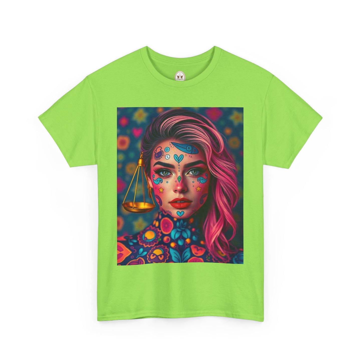 Unisex Heavy Cotton T-Shirt, Libra, Zodiac v2, Sexy Art