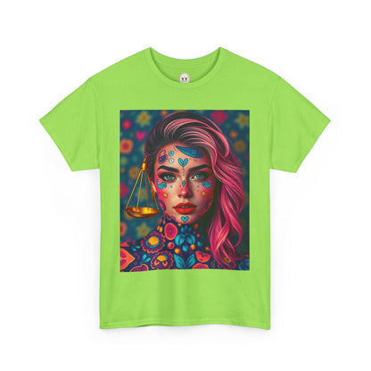 Unisex Heavy Cotton T-Shirt, Libra, Zodiac v2, Sexy Art