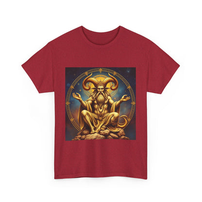 Unisex Heavy Cotton T-Shirt, On The Throne, Taurus Zodiac Design