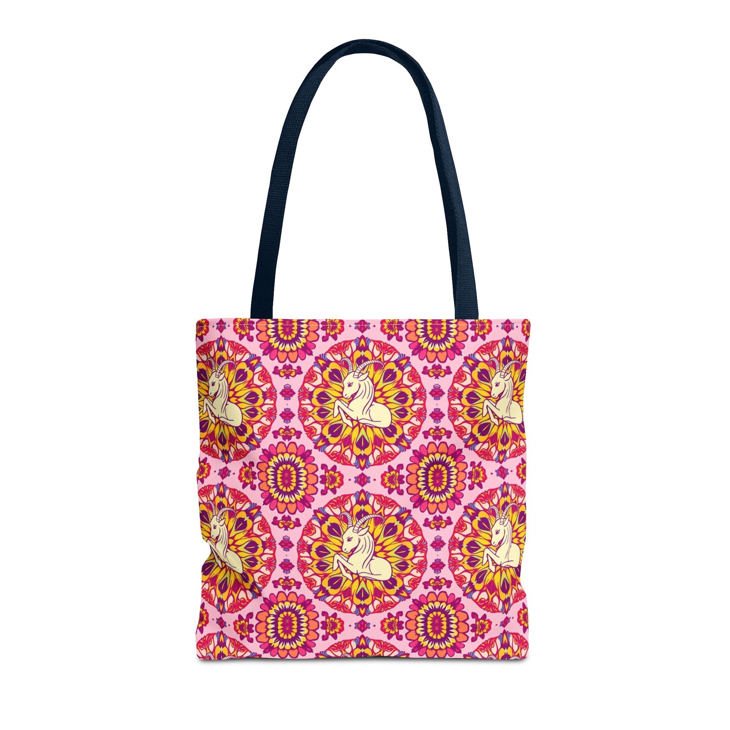 Tote Bag, (AOP), Capricorn, Zodiac v1, Flower Pattern