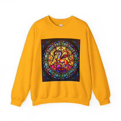 Unisex Heavy Blend™ Crewneck Sweatshirt, Glass 1, Aries Zodiac Design