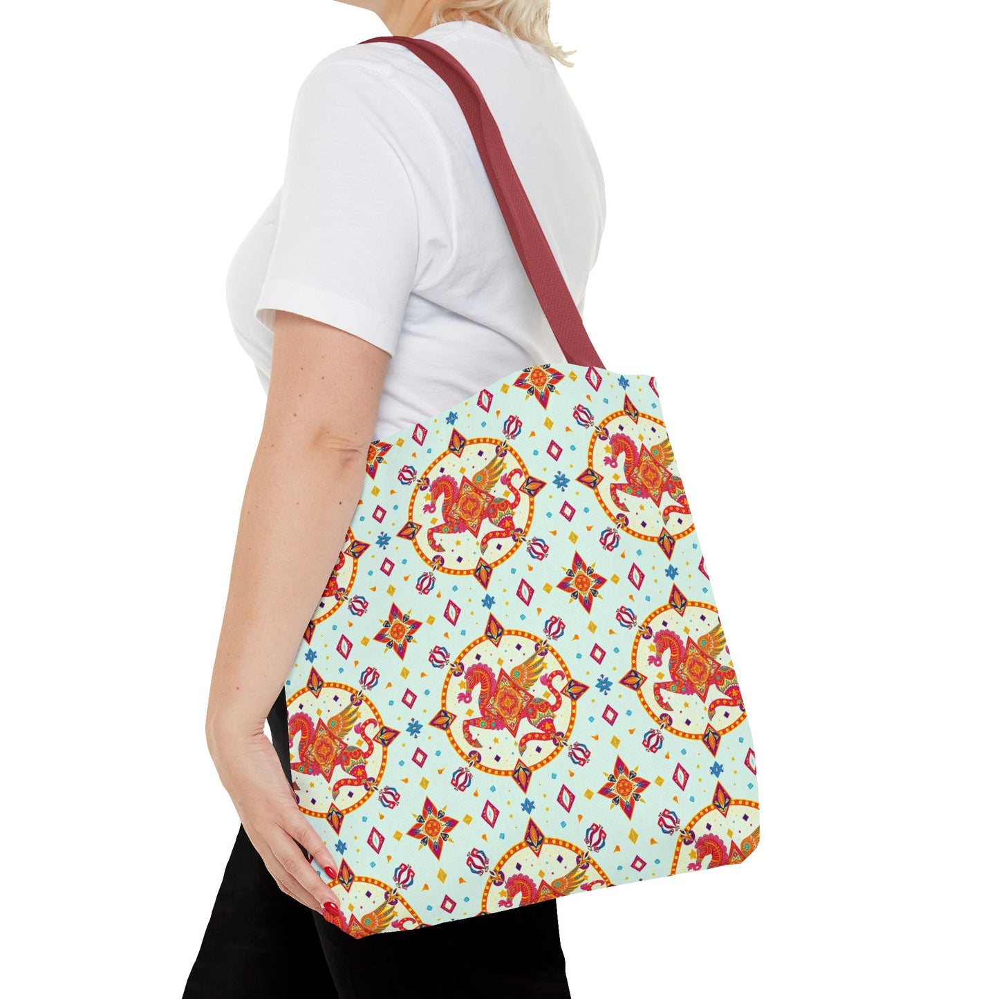 Tote Bag (AOP), Aquarius, Zodiac v1, Jewel Pattern