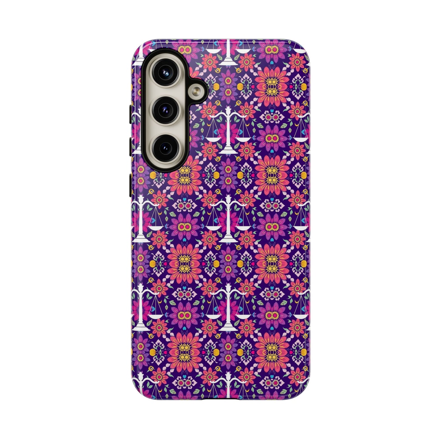 Tough Cases, Libra, Zodiac v4, Flower Pattern