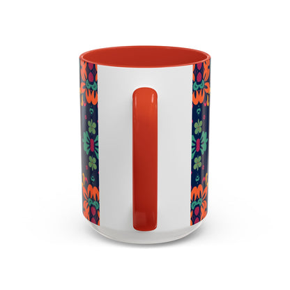 Accent Coffee Mug, Pisces, Zodiac. Flower Pattern, (11, 15oz)