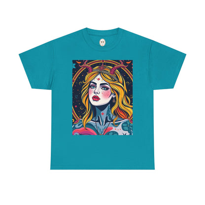 Unisex Heavy Cotton T-Shirt, Virgo, Zodiac v2, Sexy Art